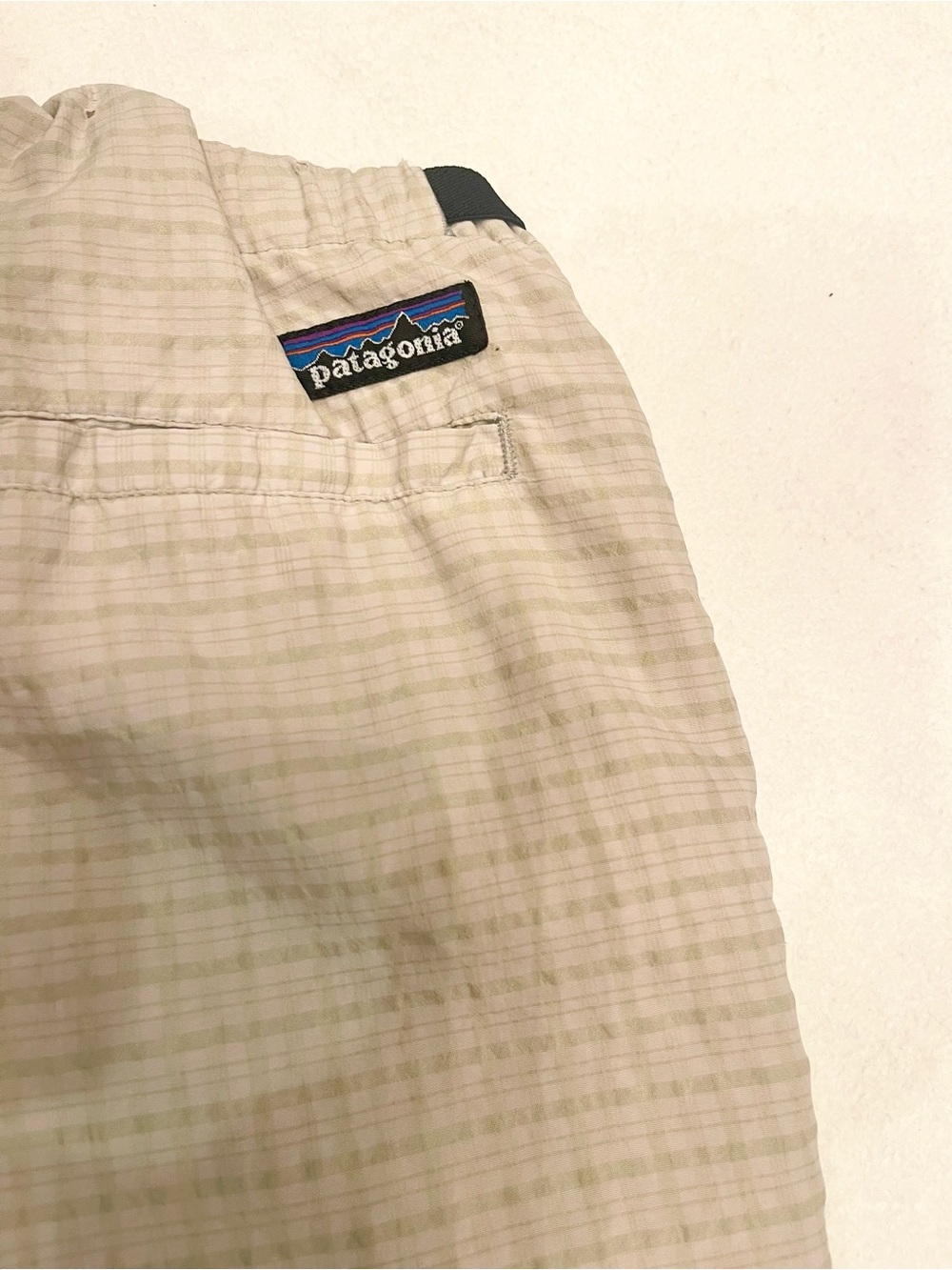 Patagonia Men’s Tan Plaid Hybrid Shorts